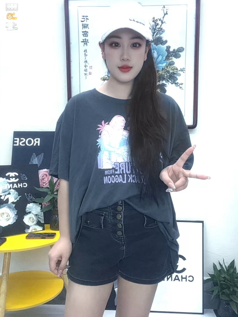 外贸纯棉大码T恤外星人图案