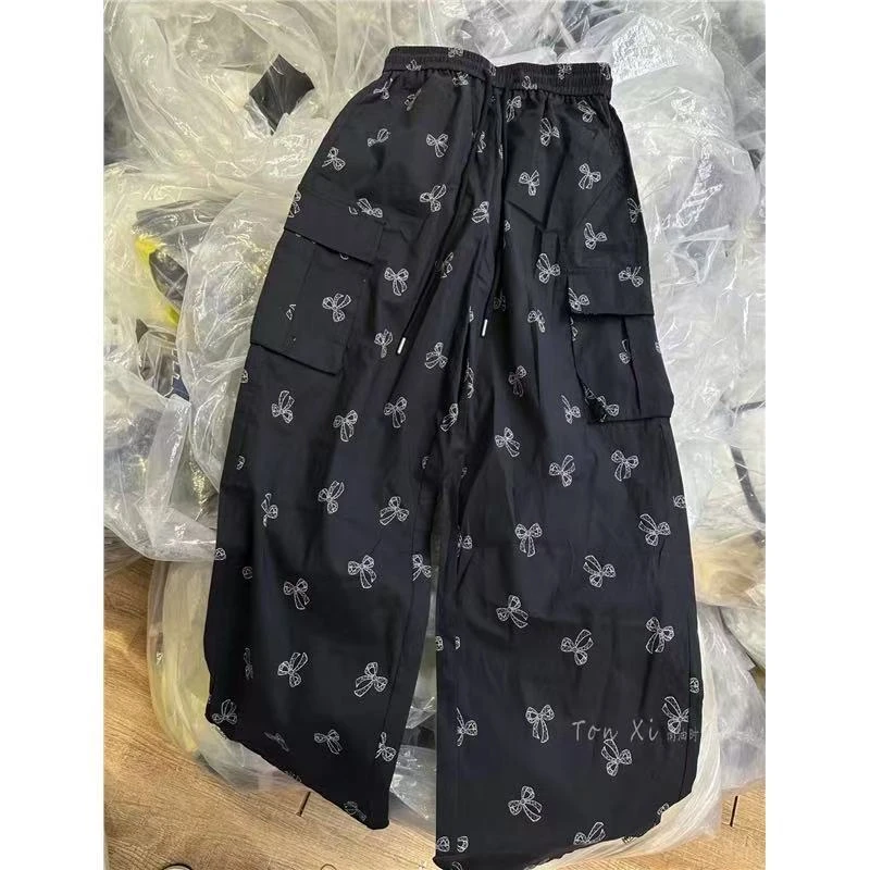 深圳南油高货huan印花蝴蝶运动春夏秋花朵蝴蝶结韩版夏季休闲裤