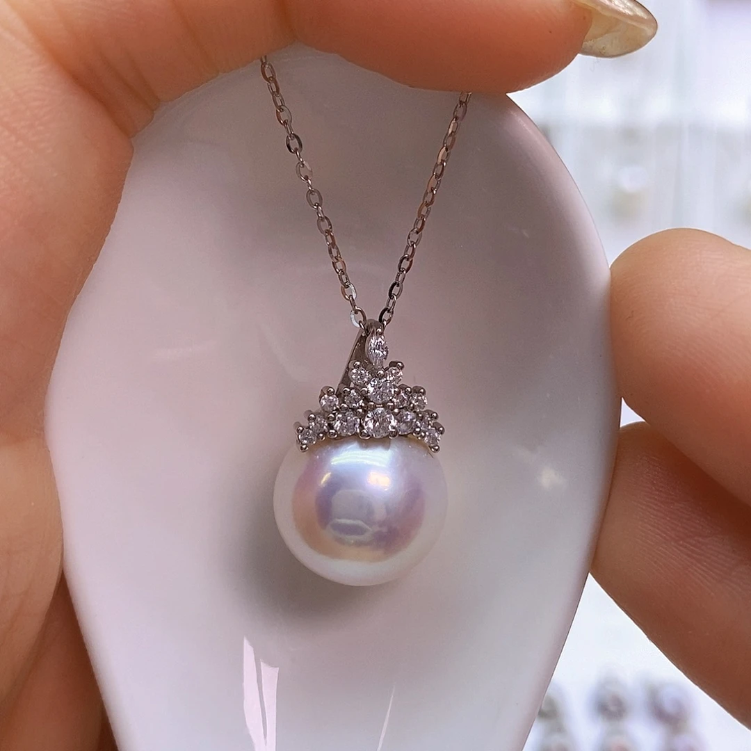 淡水珍珠吊坠(赠链)银S925镶嵌Л****）