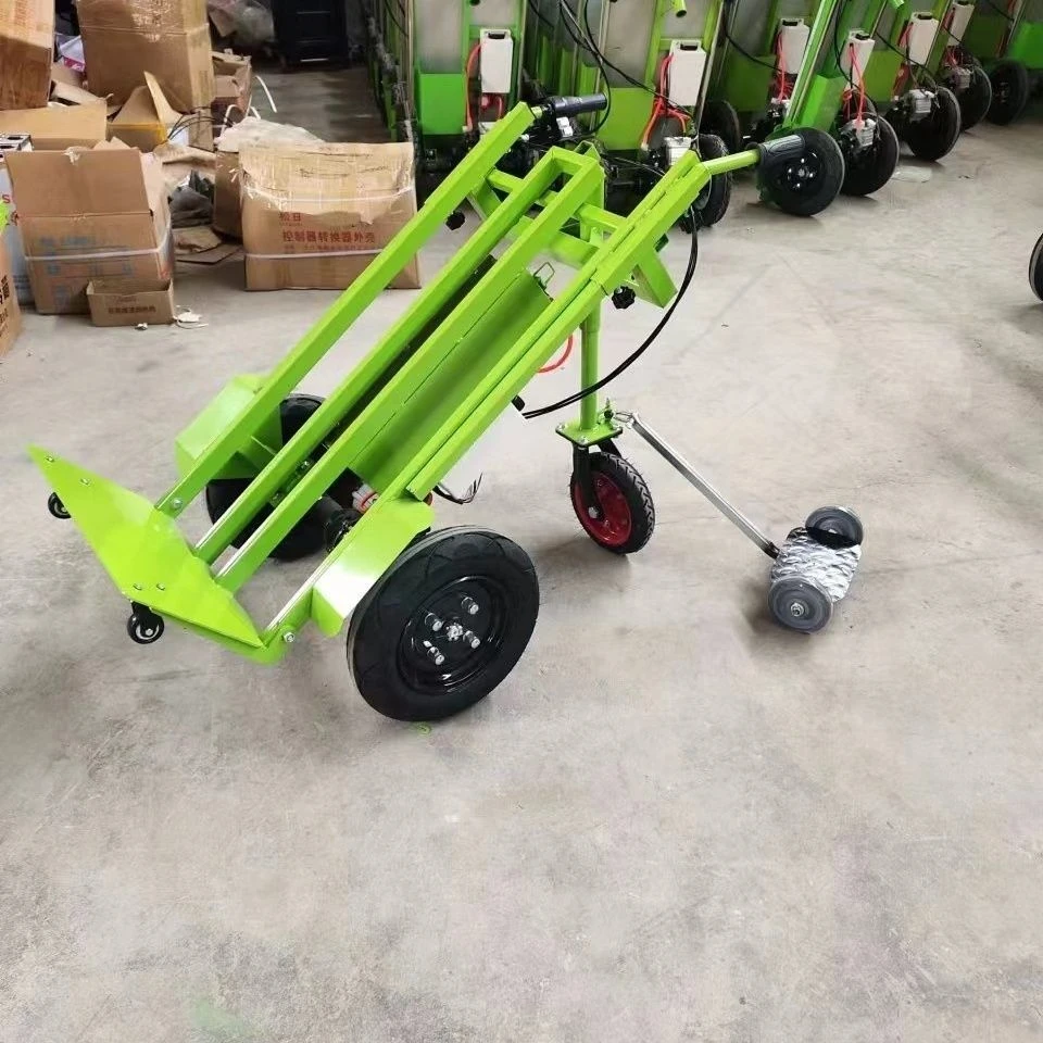 电动老虎车手推车平板拉沙水泥上料电动农用两轮携便式可折叠车