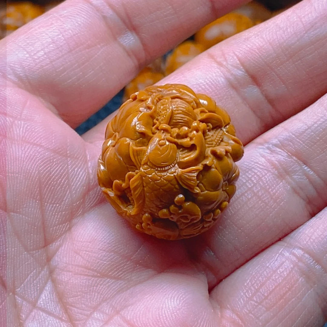手串/手链橄榄核许忠英2.6大满工，荷塘月色，年年有余