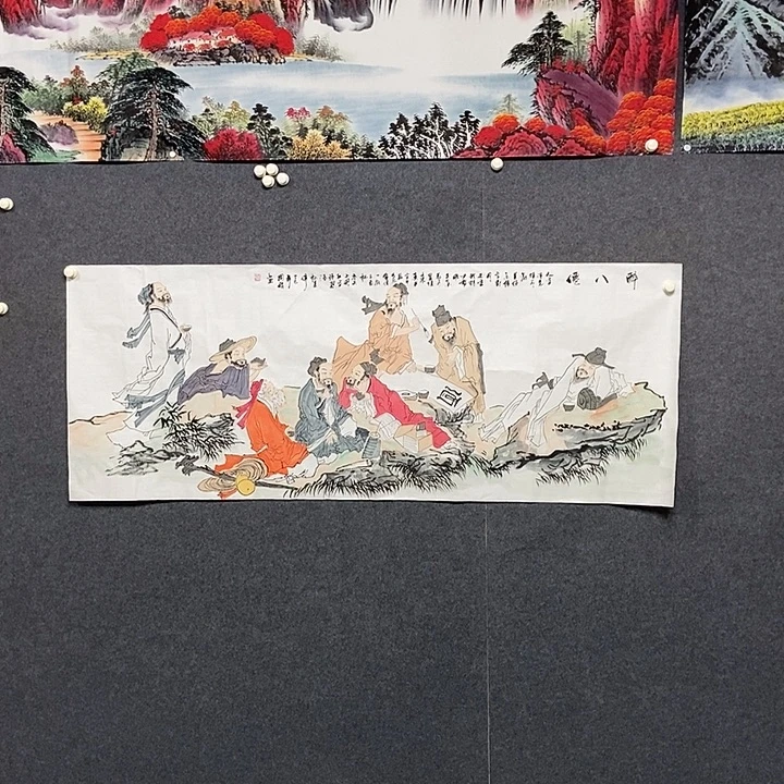 国画小六尺醉八仙一副