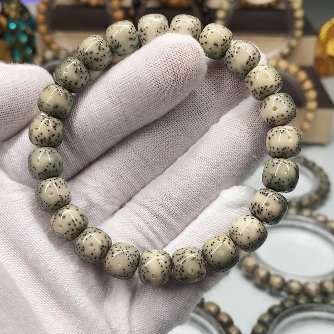 【闪购商品】星月菩提手串9×10一物一图原生态同枝绿包白一线天