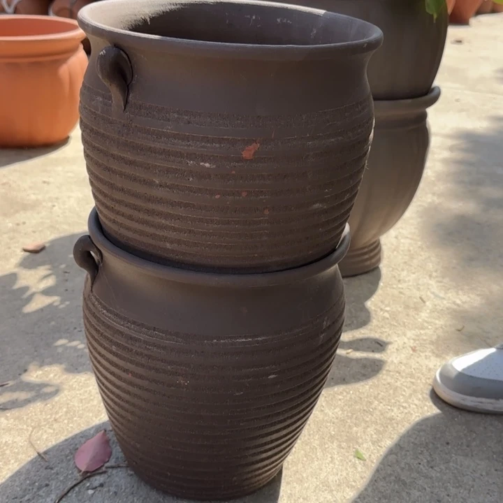 紫砂花盆口24高26宜兴紫砂瑕疵粗糙花泥