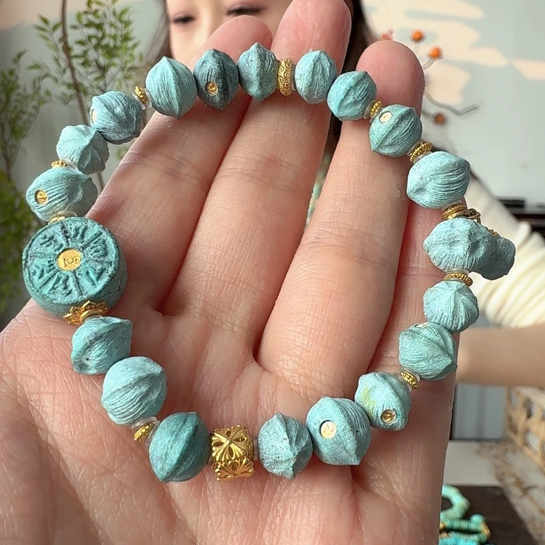 绿松石18K金镶嵌珠宝奇石