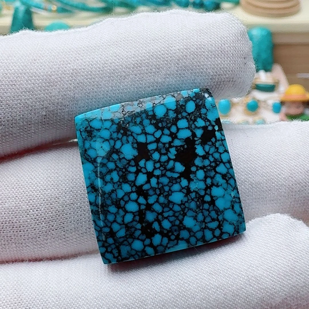 绿松石未镶嵌高瓷乌兰花无事牌