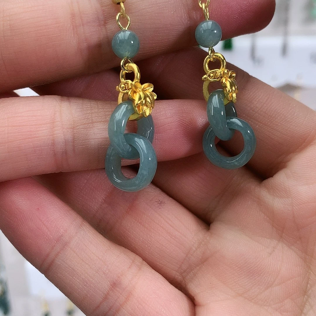 翡翠未镶嵌耳饰49