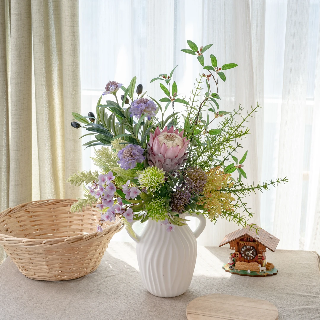 繁花若素凝香客厅摆设高档假花装饰花家居工艺品仿真花束CF02200