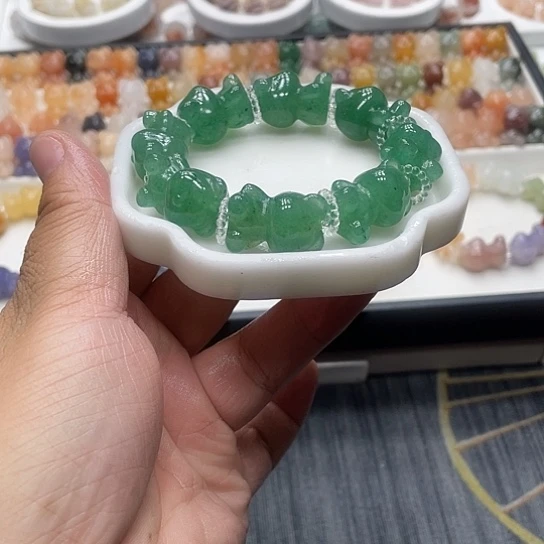 石英质玉（非洲翠）合金手串