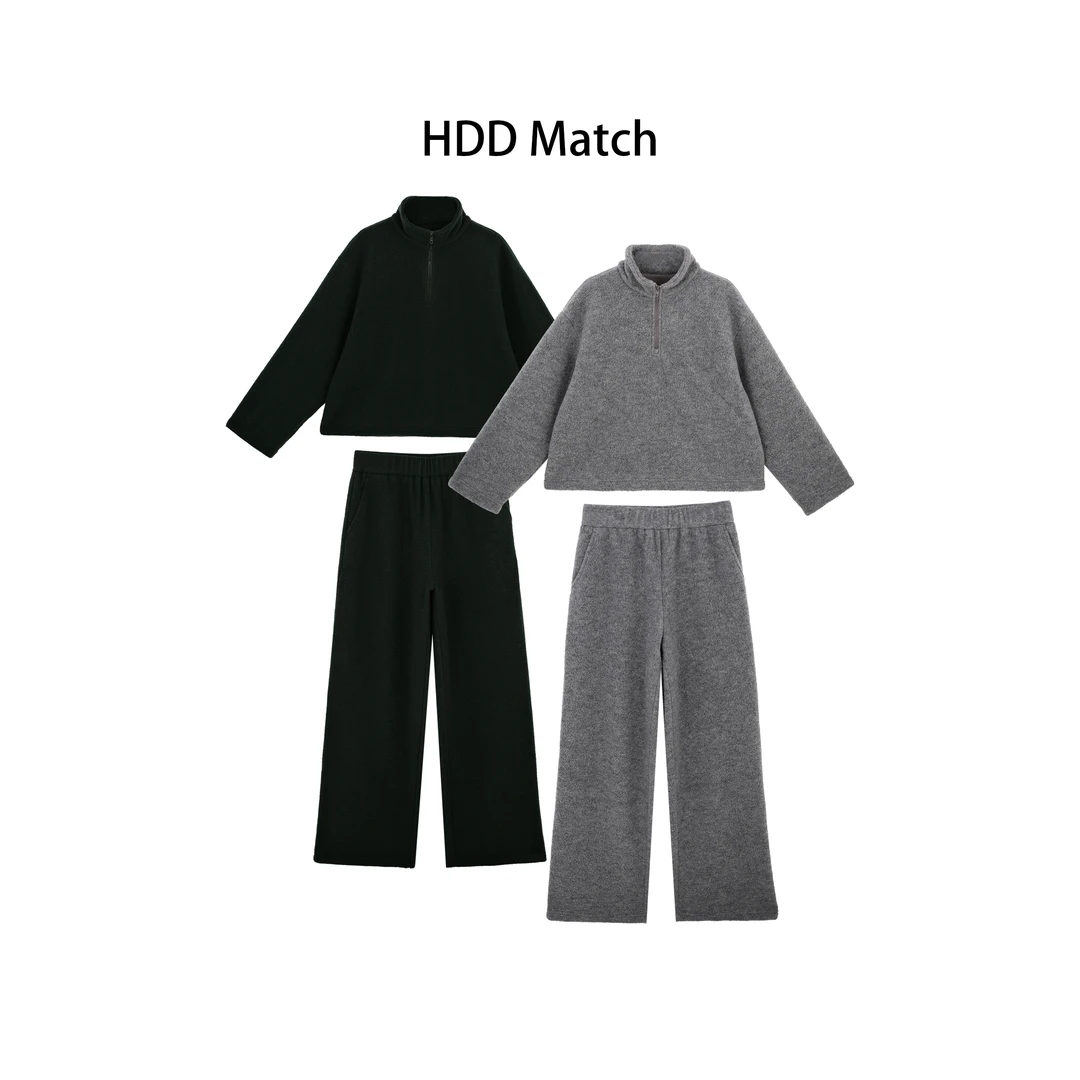 HDD- "套装方式" 羊毛 女款软糯套头上衣+休闲裤套装 Y9687