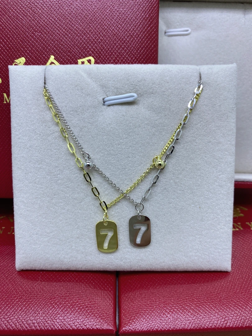 925银银制品 #6022漂亮925银7字套链