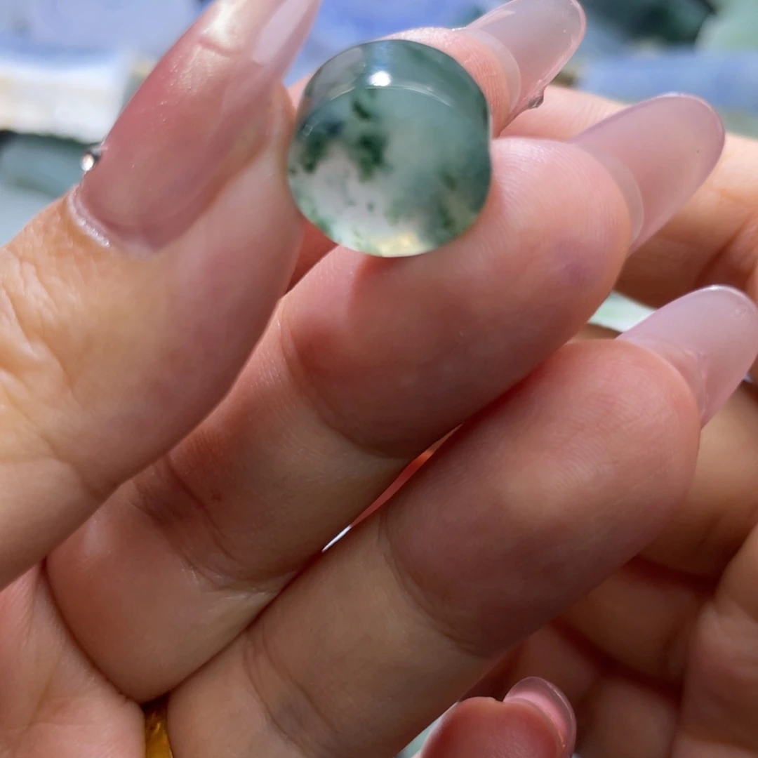 定制翡翠未镶嵌天然翡翠冰绿花甜甜圈