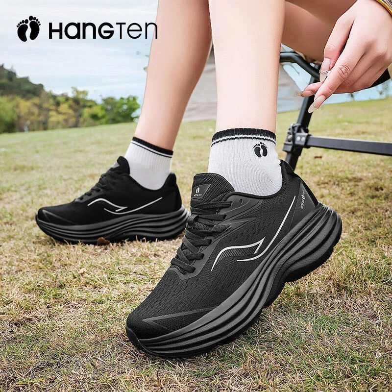 Hang Ten时尚百搭休闲运动鞋运动健身鞋专业跑鞋网面缓震轻便跑鞋