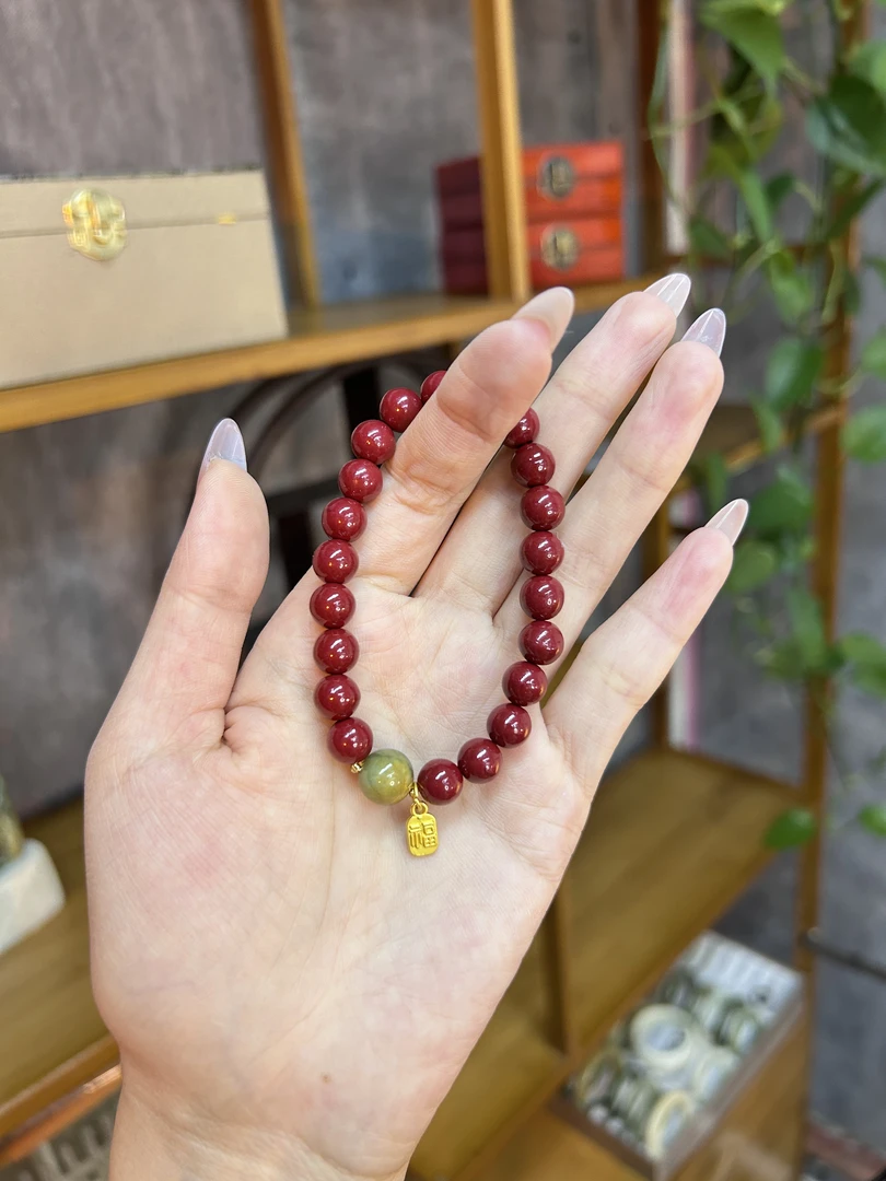 【 相思红豆】 大甜原创定制和田玉手串 显白显贵气