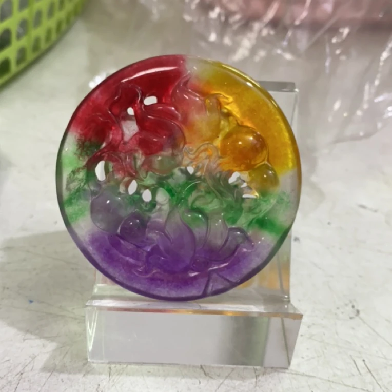 165  春彩荷花吊坠牌