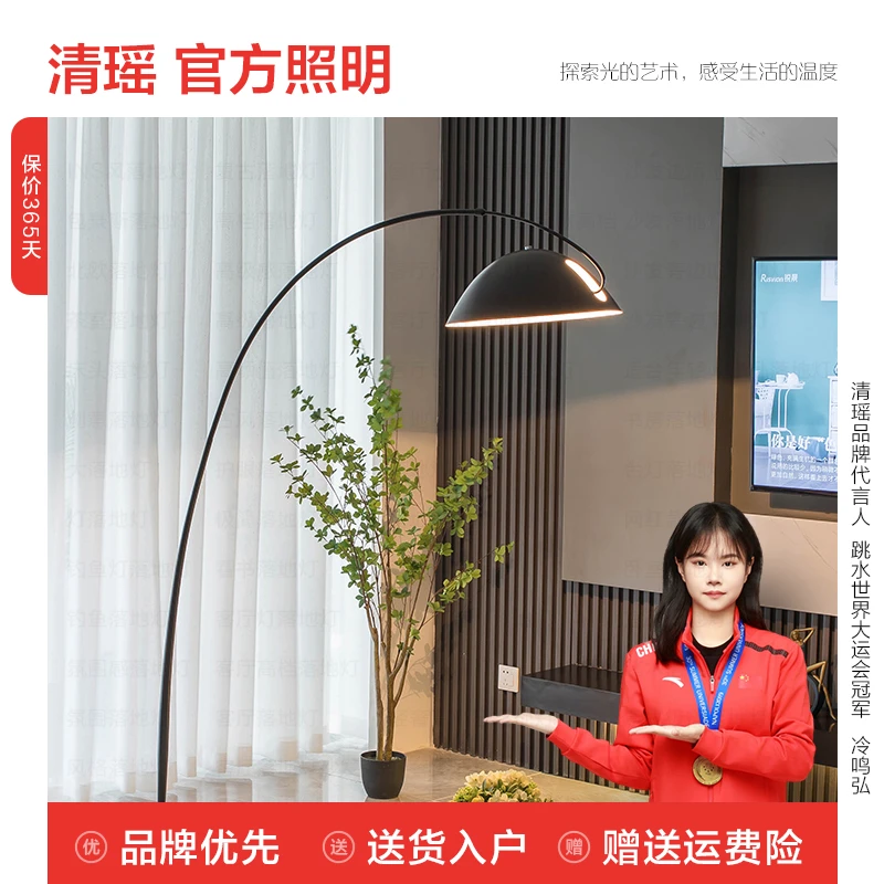 清瑶落地灯网红轻奢客厅沙发旁护眼钓鱼灯极简设计感立式落地台灯
