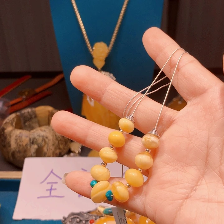 十***月琥珀颈饰未镶嵌波兰设计款琥珀蜜蜡