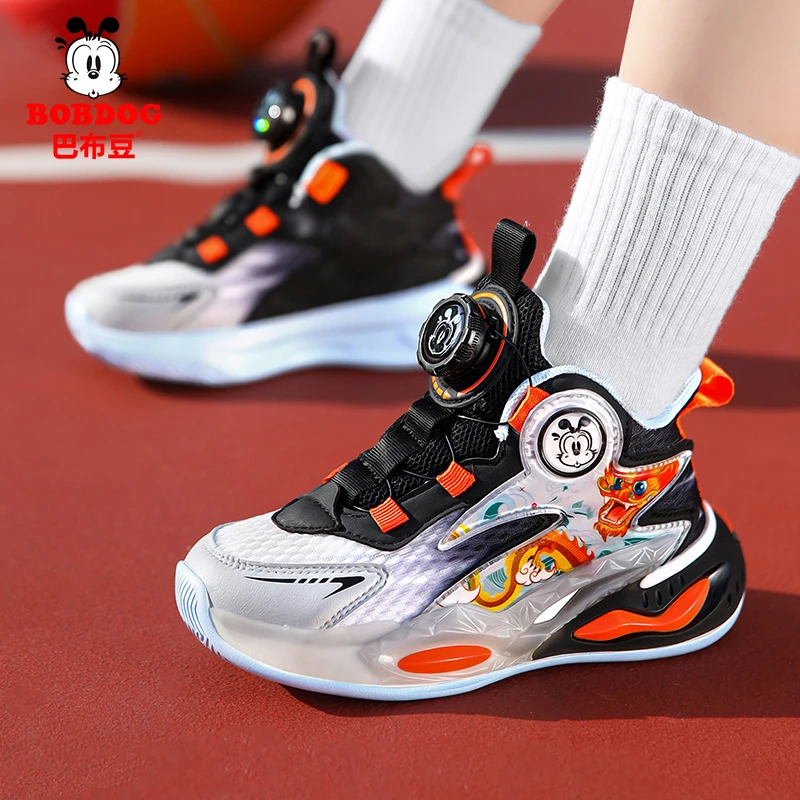 巴布豆童鞋男童运动鞋2025春秋新款鞋子网面透气中大童儿童篮球鞋