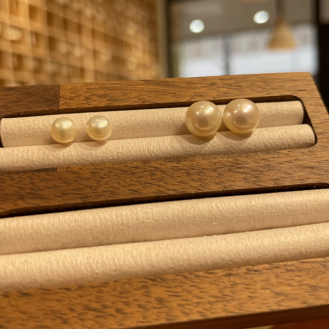 925银耳饰 店内实拍白珠耳钉精致气质简约耳钉小众耳环百搭强光