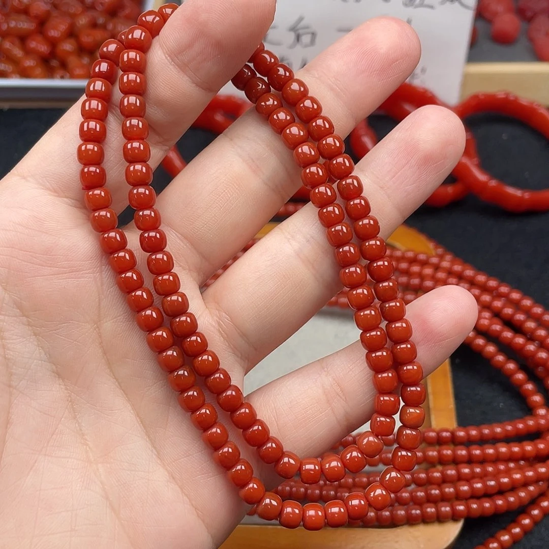 未镶嵌3号瓦西柿子红卡6老型108南红玛瑙