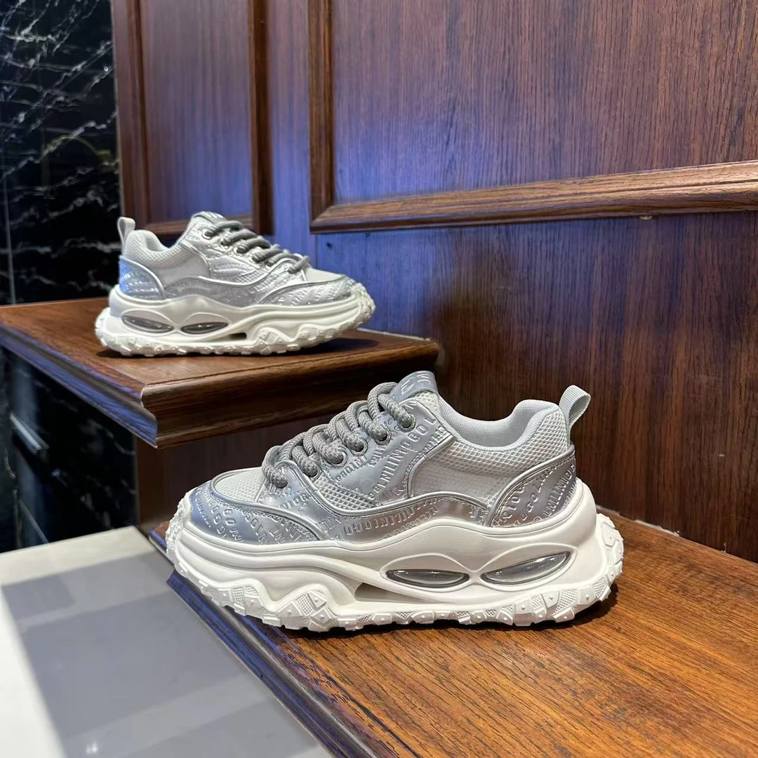 男士 2025新款夏季透气网面厚底增高休闲运动时尚百搭老爹鞋潮鞋