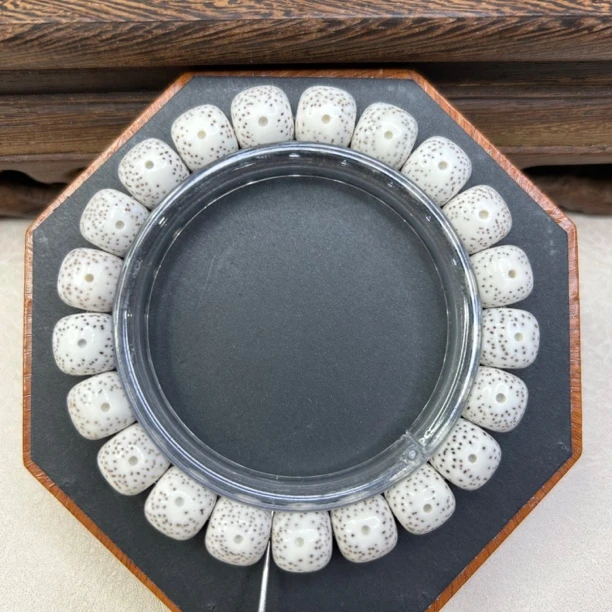 脱脂星月菩提手串（海南籽）月朗星稀高密正月老型桶珠文玩手串