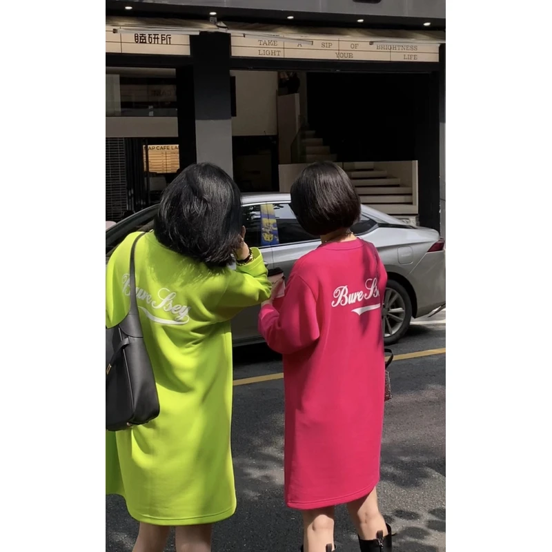 【BURESSEY】巴瑟定制韩版时装高奢女装宽松显瘦红绿T恤蕾丝裙6903