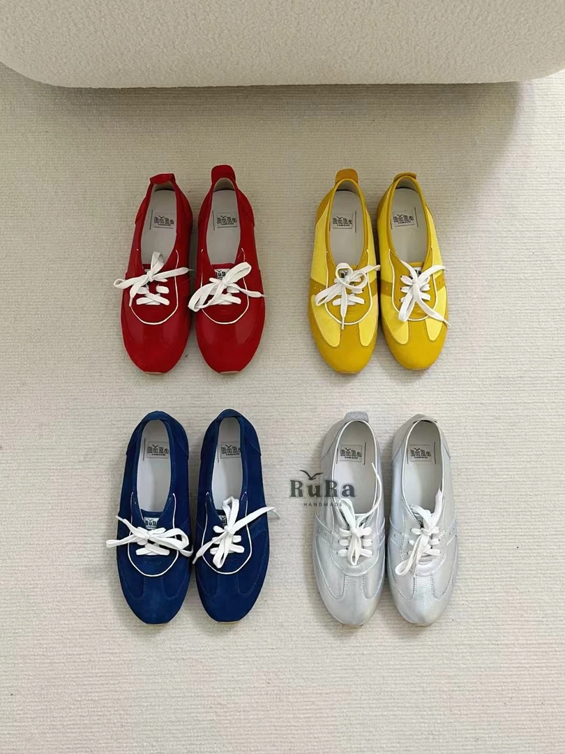 HELLO丨皮鞋圆头时尚德训鞋平跟平底鞋时尚休闲鞋春季系带拼色