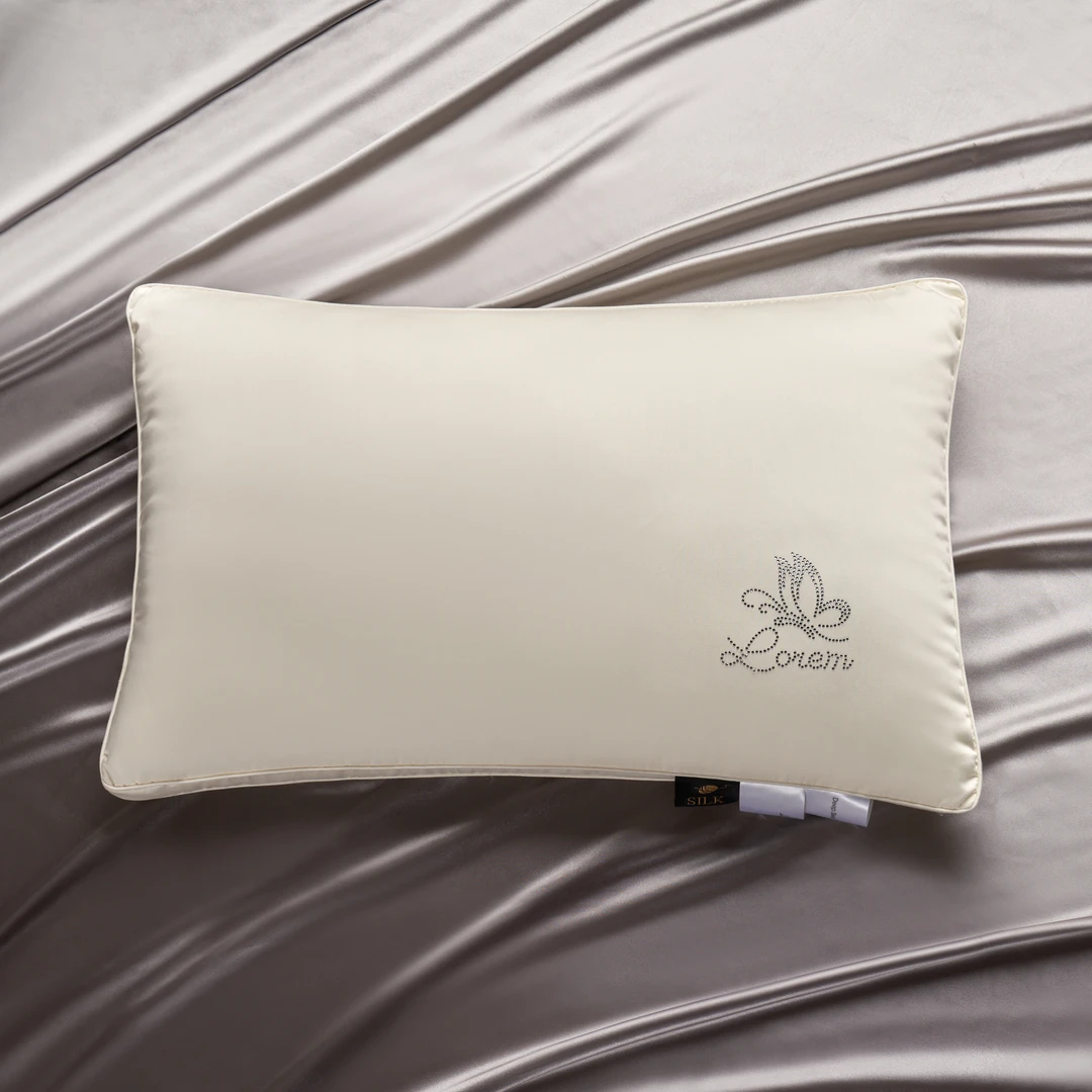 助眠好物/绣花夫人/蚕丝枕芯/简约款/柔软护颈/烫钻工艺/单只装/