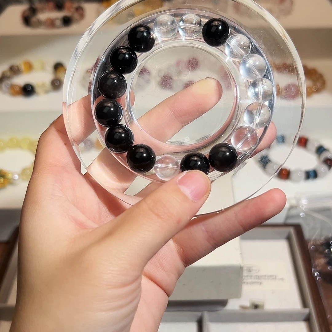 合金手链烟晶黑白