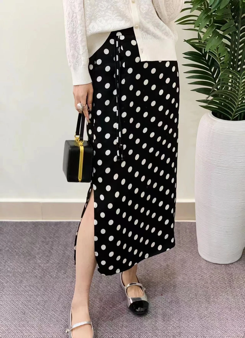 2025气质波点显瘦女士半身裙