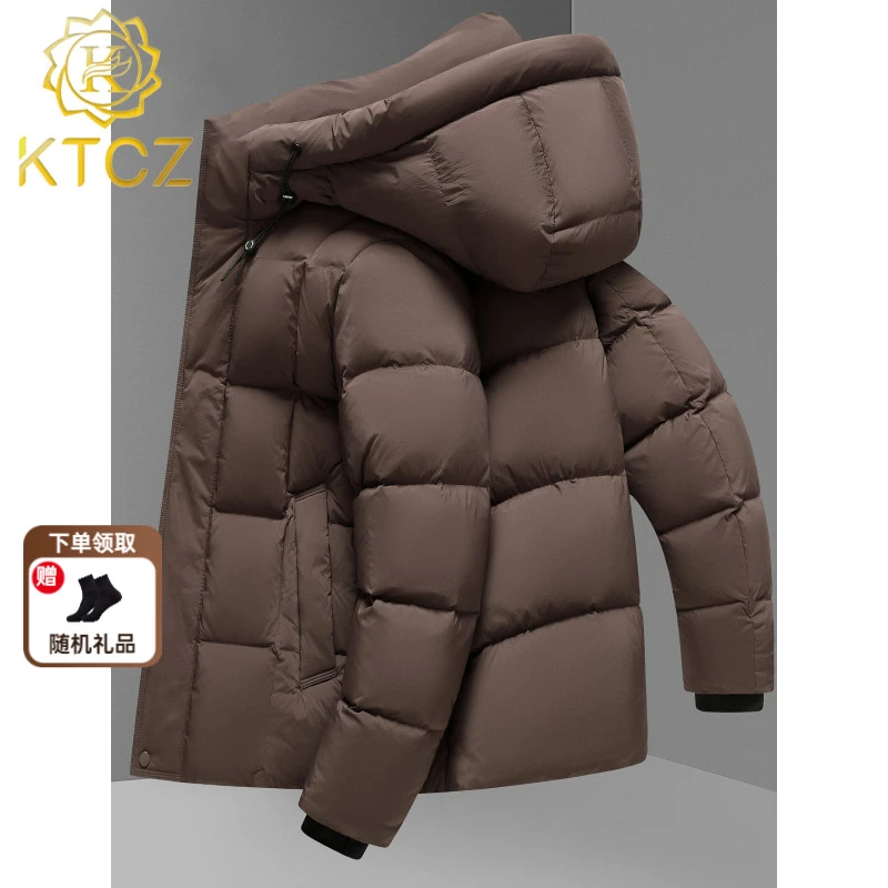 KTCZ羽绒服男士休闲时尚冬季新款加绒加厚款防寒面包服连帽冬装
