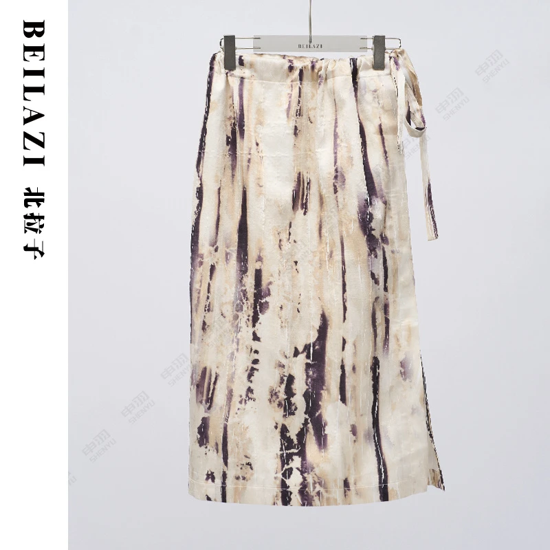 北拉子丨雨夜繁星丨优雅时尚水墨画半裙BDB1BB079