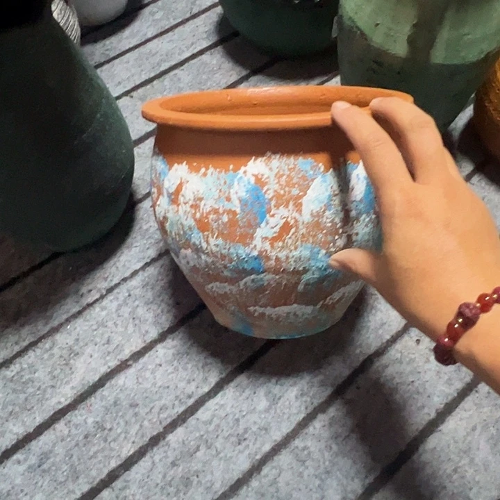 粗陶盆有孔高18口21