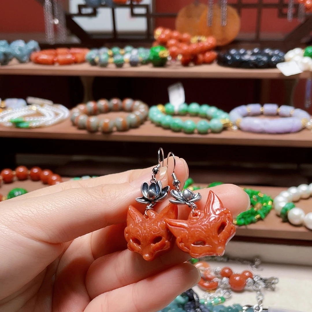 翡翠未镶嵌耳饰饰品