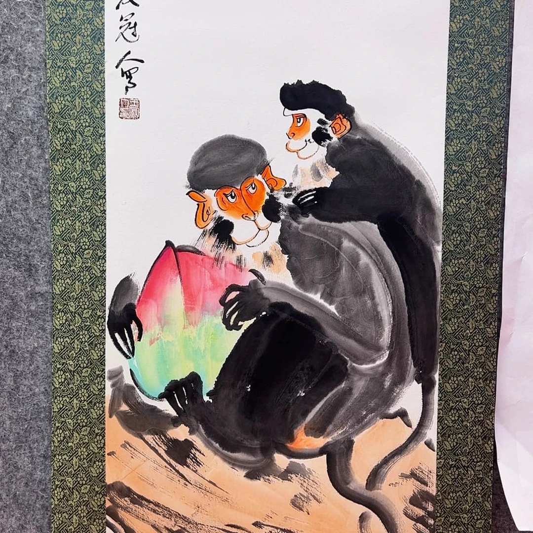 国画在一起真的是太可爱
