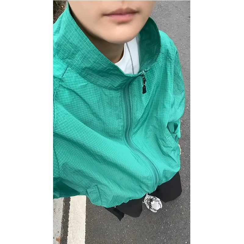 冰丝速干防晒衣男款夏季户外防紫外线透气防晒服潮流痞帅立领外套