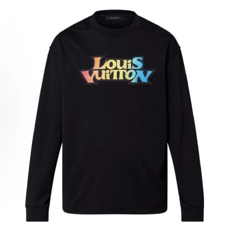 未使用 LouisVuitton/路易威登 炫彩印花字母长袖T恤XXL码 md1772