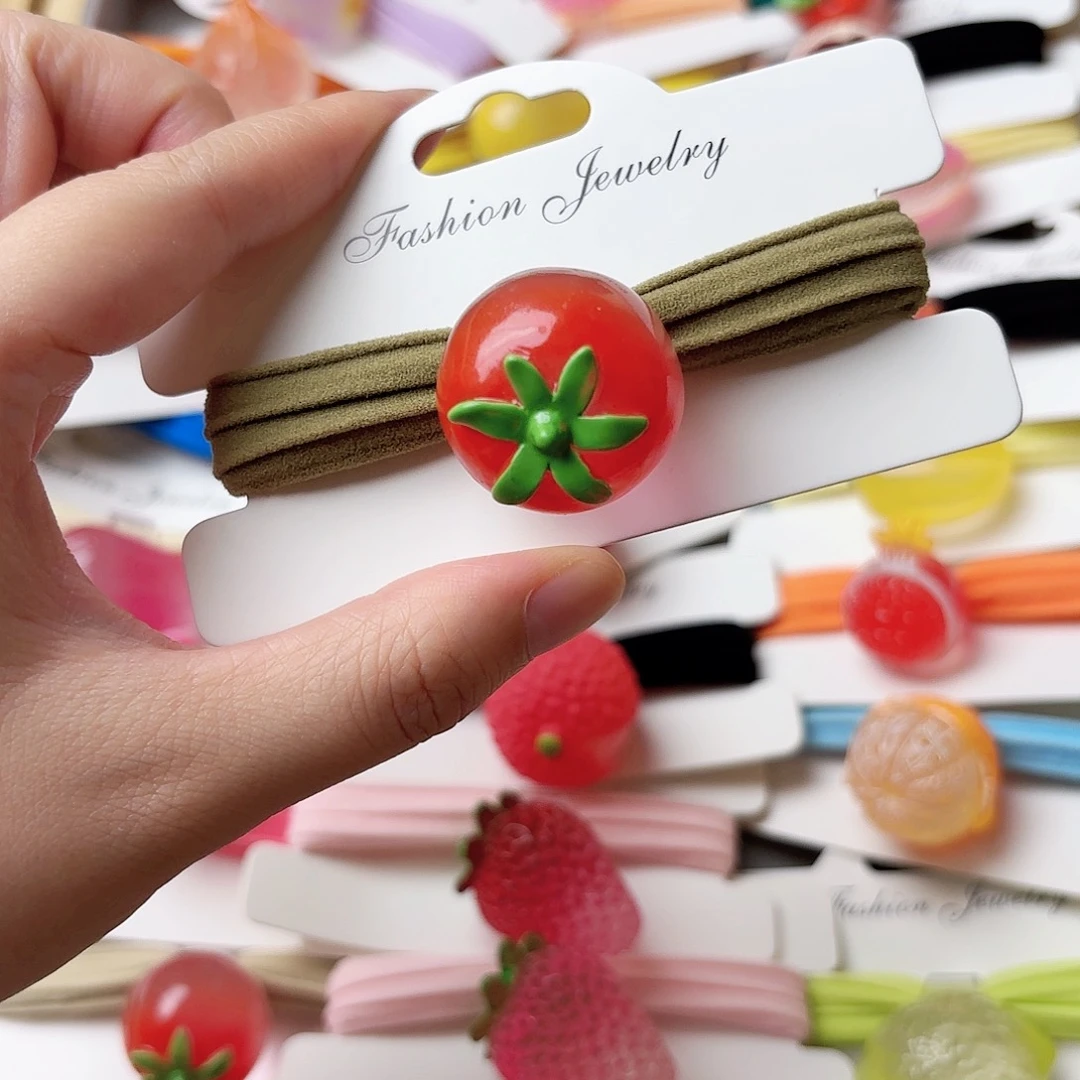 布艺非金属夜光西红柿发绳