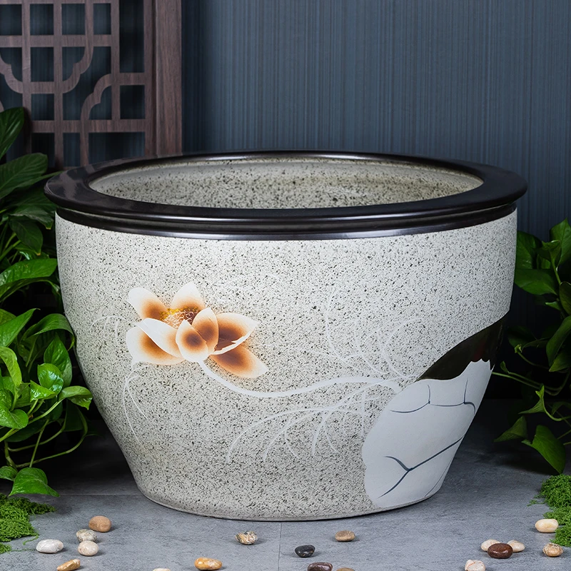 一米景德镇陶瓷摆件鱼缸流水器喷泉家用鱼缸客厅庭院鱼缸