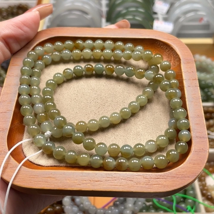 和田玉珠串6mm未镶嵌