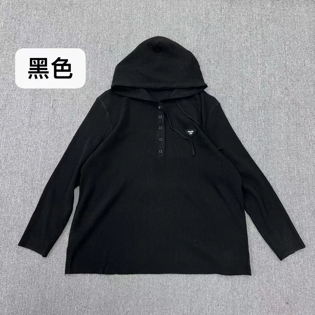 【雪儿推荐】8806-2潮牌设计师春季简约纯色针织连帽休闲卫衣打底