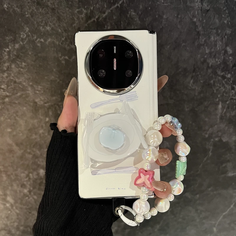 韩系米底餐盘适用华为matex6折叠屏手机壳matex5典藏版旋转支架