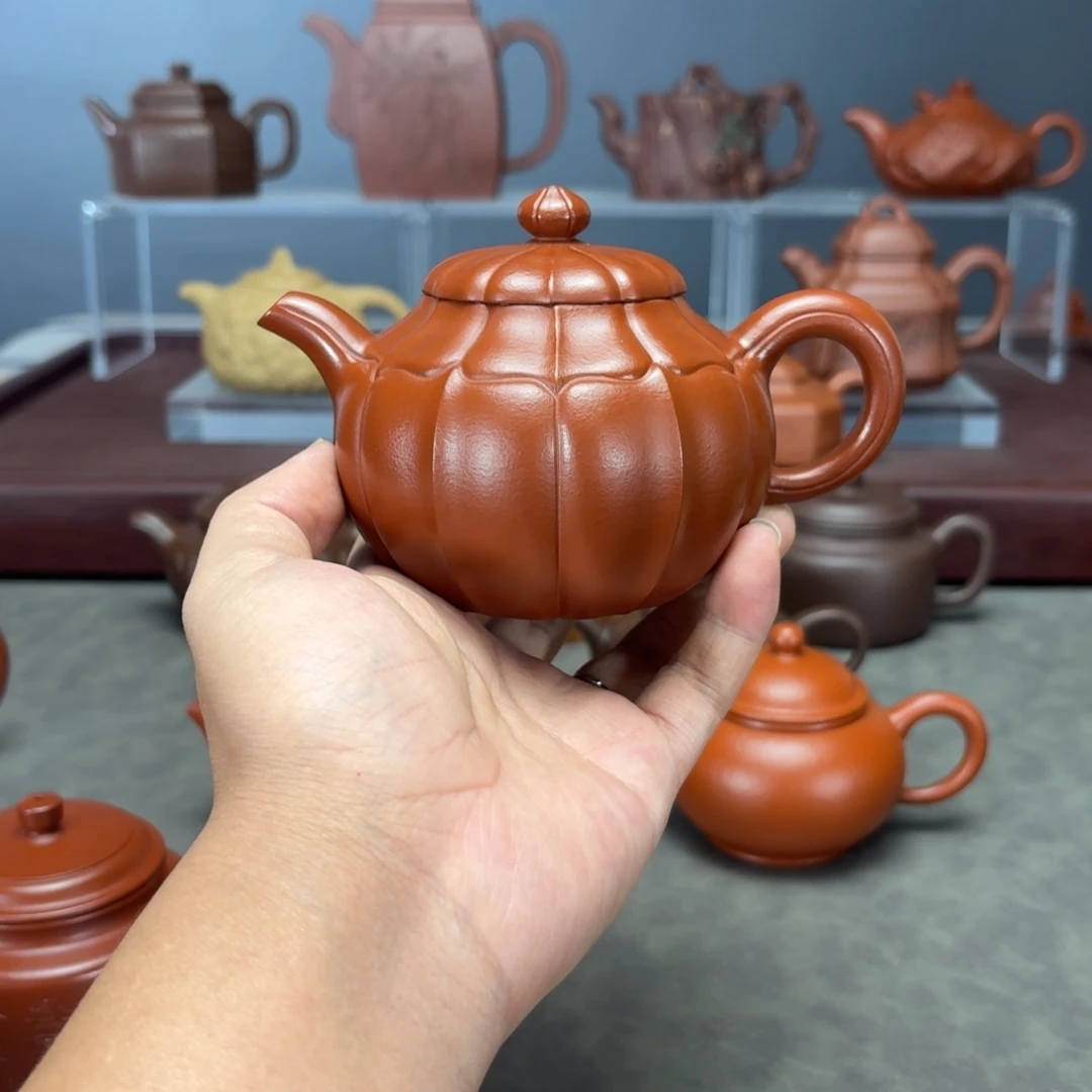 金***爷紫砂茶壶筋纹莲子280CC朱泥