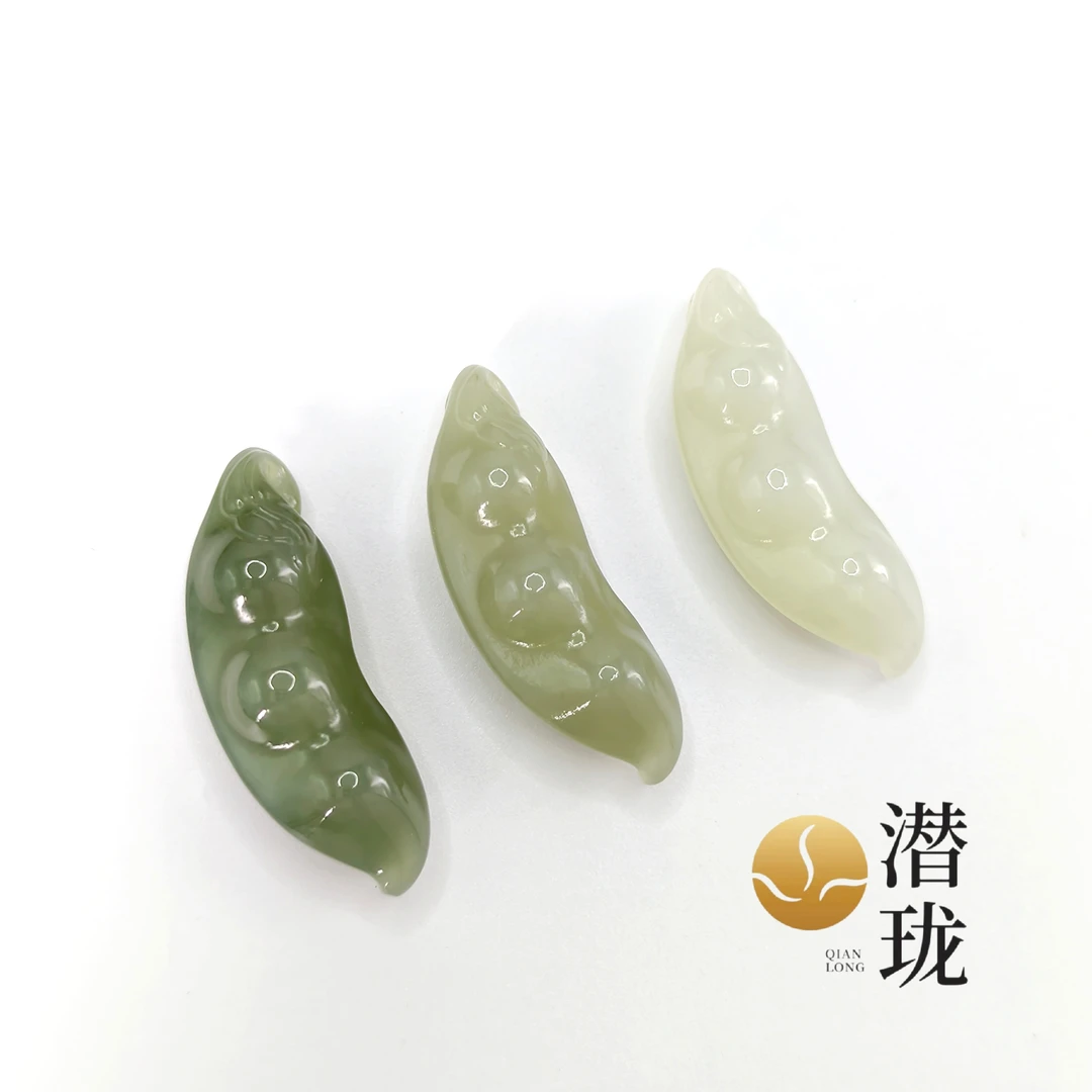 【潜珑】dm-1809和田玉宝石光福豆吊坠 40mm 多样性拍一发一