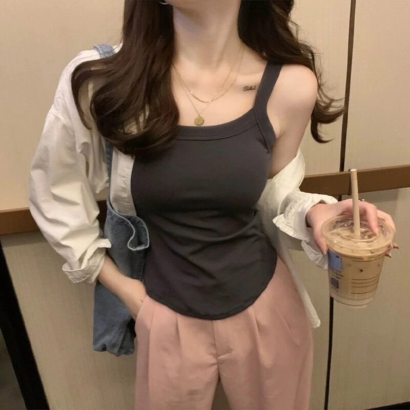 【1541人好评】法式小吊带背心女内搭自带胸垫一体式固定杯无袖上衣