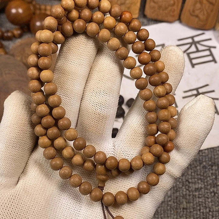 ᰔ***籽檀香木手串/手链老山檀香老料0.6/108圆珠