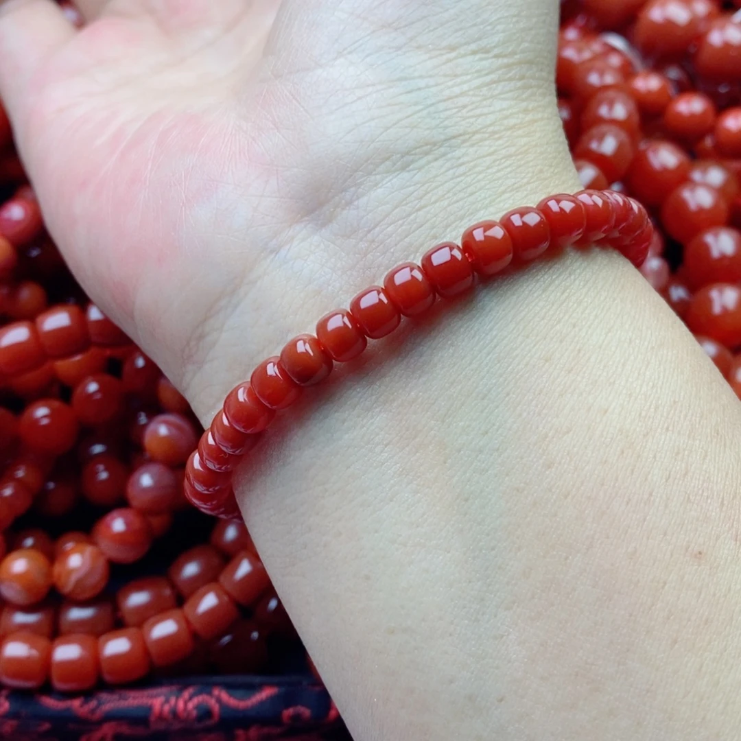 南红玛瑙未镶嵌手链卡5.8