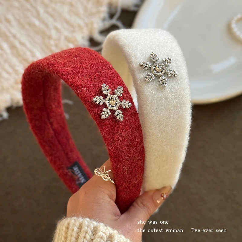 秋冬氛围感雪花发箍女韩系高颅顶压发头箍发卡高级感绝美发饰头饰