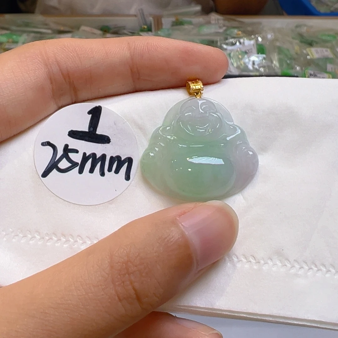 吊坠(不含链)18K金镶嵌翡翠